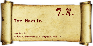 Tar Martin névjegykártya
