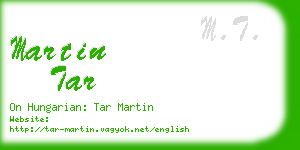 martin tar business card